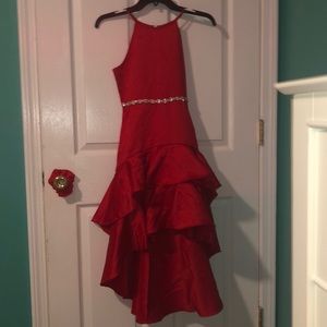 formal red dress